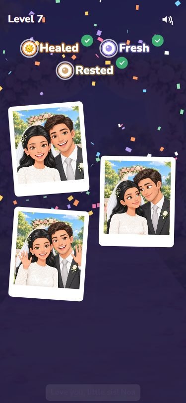 Three wedding photos of a smiling bride and groom, with confetti.